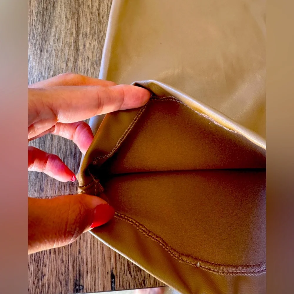 Abercrombie & Fitch Tan Faux Leather Pants - Picture 2 of 10